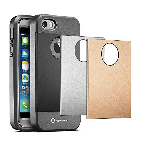 New Trent Trentium Case for the Apple iPhone 5/5S [Black/Silver/Gold Interchangeable Back Plates Included]