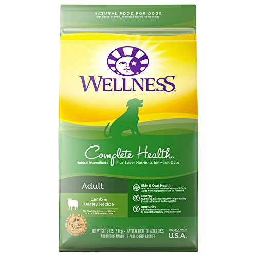 Wellness Complete Health Natural Dry Dog Food, Lamb & Barley, 5-Pound Bag