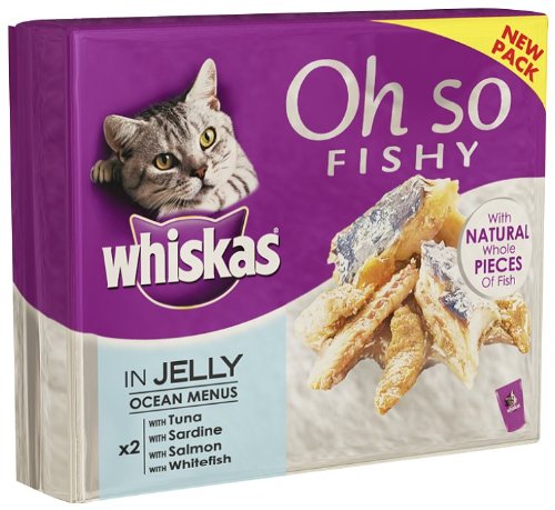 Whiskas Cat Food Oh So Fish Jelly 8 x 85 g (Pack of 5, Total 40 Pouches)