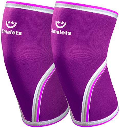 Knee Sleeves Only For Women By Smalets - 5 mm Neoprene Compression Support For Weightlifting & Powerlifting, Crossfit & Squats - Knee Brace For the Best Running - 15 Months Warranty- Pink, XL