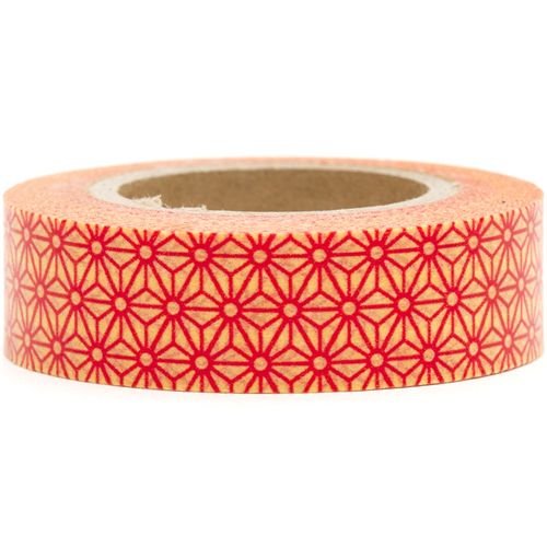 orange Washi Masking Tape deco tape red flowers