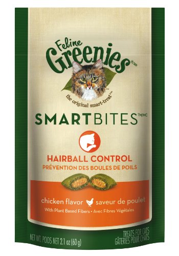 GREENIES SmartBites Hairball Control Treats for Cats, Chicken, 2.1 Ounce