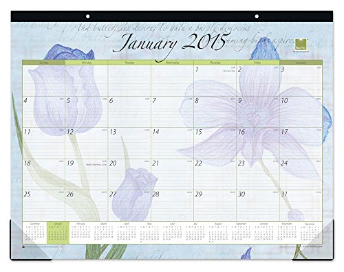 Blue Sky 2015 Emily Desk Pad Calendar, Case Bound, 22 x 17 Inches