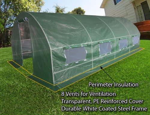 On Sales Limited Qty! Quictent® 20'x10'x6' Portable Greenhouse Large Walk-in Green Garden Hot House 8 vents + 2 doors make for terrific flow-through ventilation