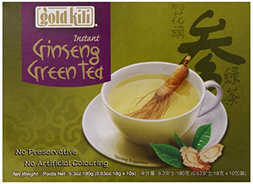 Gold Kili Authentic instant Ginseng Green Tea, 10 -Count