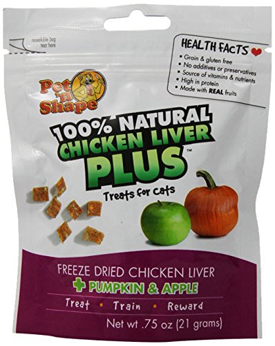 Pet 'n Shape Freeze Dried Chicken Liver PLUS Treats for Cats, Sweet Potato and Broccoli, 100 Percent Natural, 3 Pack of 2-Ounce Bags
