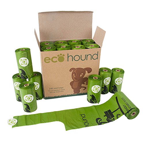 Ecohound 240 SMALL Dog Poo Bags With Handles | Biodegradable Dog Waste Bag Rolls | Poop Bags