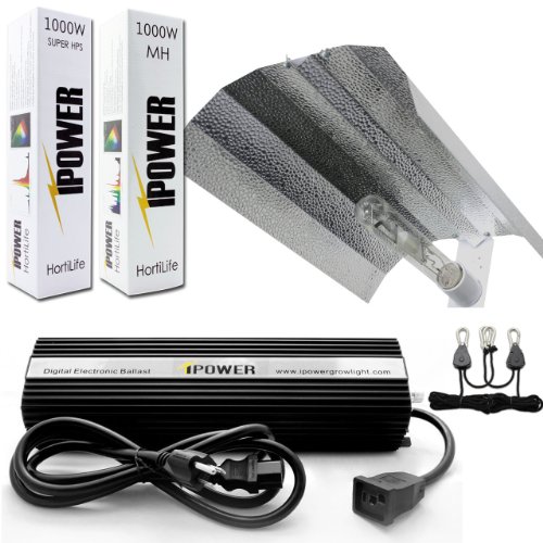 iPower GLSETX1000DHMWING20 1000W Light Digital Dimmable HPS MH Grow Light System for Plants-Wing Set