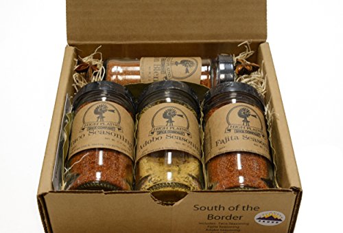 South of the Border Gift Set of 4 ~ Gift Set by High Plains Spice Company ~ Gourmet Meat and Veggie Spice Blends & Rubs For Beef, Chicken, Veggies & All Recipes ~ Spice Blends Handcrafted In Colorado