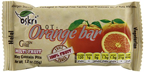 Oskri Fruit Bars, Orange, 1.2 Ounce (Pack of 30)
