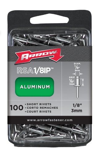 Arrow Fastener RSA1/8IP Short Aluminum 1/8-Inch Rivets, 100-Pack