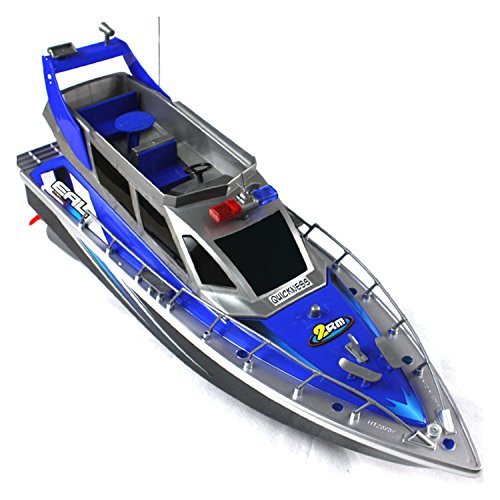 Electric Full Function QUALITY Big Size Remote Control 4 CHANNEL Patrol Craft Police Airship RTR RC Boat W/ Rechargeable Batteries (Colors May Vary)