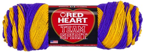 Red Heart E797.0956 Team Spirit Yarn, Purple/Gold