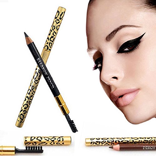 Sandistore 1 Set/5 PCS Leopard Makeup Pencil Eyeliner Pen Beauty Eye Shadow Eyebrow