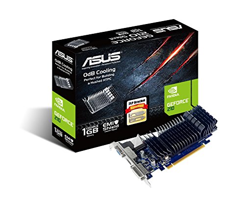 Asus GeForce 210 Nvidia Silent Graphics Card (PCI Express 2.0, 1GB, DDR3, Low Profile, HDMI, DVI-I, VGA, 64-bit, Full HD 1080p Entertainment)