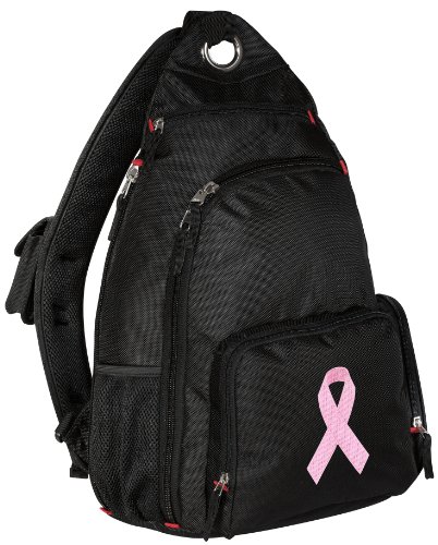 Pink Ribbon Sling Backpack Breast Cancer Awareness One Strap Backpacks Travel o
