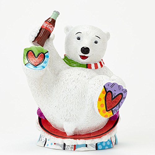 Enesco Coke by Romero Britto Baby Polar Bear Figurine, 7.25-Inch