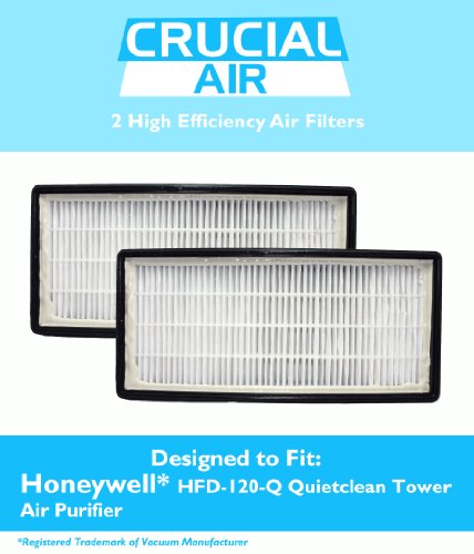 2 Honeywell Odor Neutralizing Air Purifier Filters Fit HFD-120-Q Quietclean Tower Air Purifier, Replaces Honeywell IFD filter, Designed & Engineered by Crucial Air