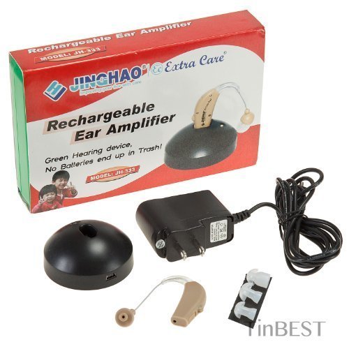 JINGHAO Extra Care Rechargeable Ear Hearing Amplifier-Delicate storage case included.