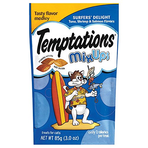 TEMPTATIONS MixUps Treats for Cats SURFER'S DELIGHT Flavor 3 Ounces (Pack of 12)