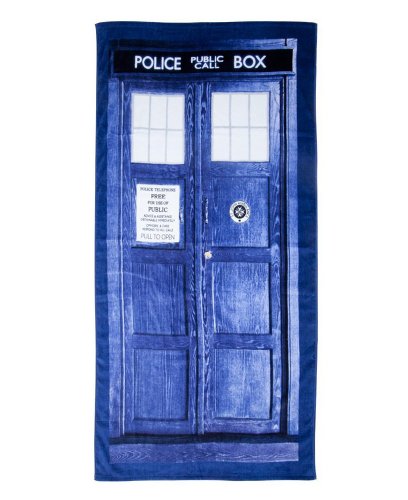 Doctor Who TARDIS Door Cotton Beach or Bath Towel (59 long x 29 1/2 wide)