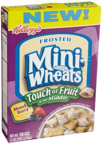 Frosted Mini-Wheats Cereal, Touch of Fruit in the Middle (Mixed Berry), 15-Ounce Boxes (Pack of 4)