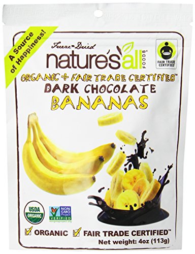 Natierra Nature's All Freeze Dried Dark Chocolate Bananas, 4 Ounce