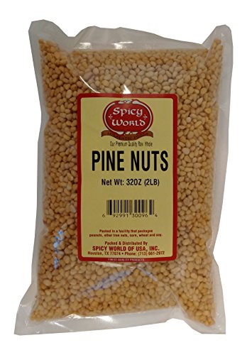 Spicy World Raw Pine Nuts (Pignolias) 2 Pound Bag - Fresh & Premium Quality