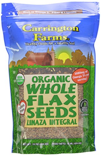 Carrington Farms Organic Whole Flax Seed, 15 Ounce (Pack of 6)