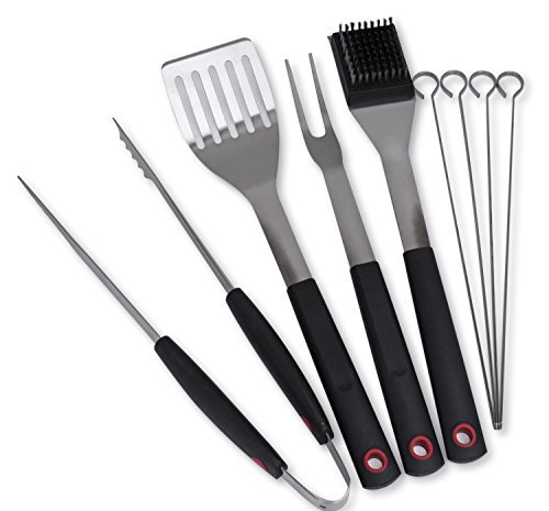 Culina® Grilling/ BBQ Tool Set. 8-pc. Stainless Steel. Soft Touch Handle