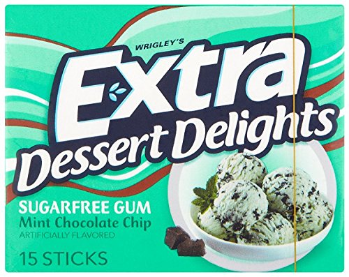 Wrigleys Extra Dessert Delight Mint Choc Chip Gum 15 Stick 40.5 g (Pack of 5)