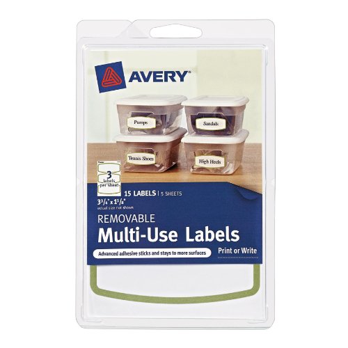 Avery Removable Multi-use Labels, Green Border, 3.75 X 1.625 Inches , Pack Of 15 (41448)
