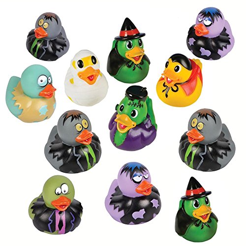 Halloween and Zombie Rubber Duckies (12 Pack) Combo Party Favors