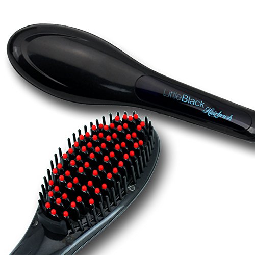 LittleBlack Hairbrush Electric Ceramic Hair Straightening Brush, LCD, (US Plug)