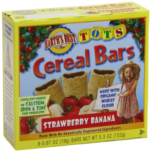 Earth's Best Organic Tots Cereal Bars, Strawberry Banana, 5.3-Ounce Boxes (Pack of 6)