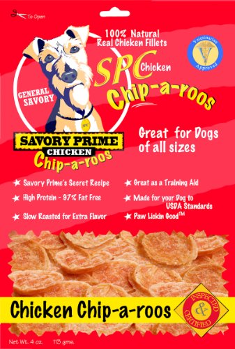 Savory Prime Chicken Chip-A-Roos Jerky Treat, 4-Ounce