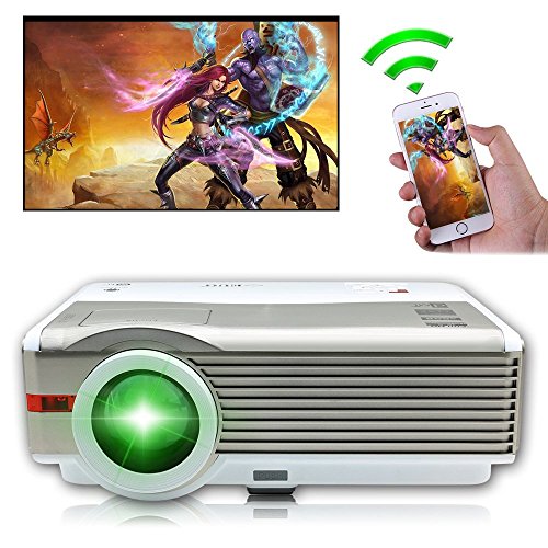 EUG LED WIFI HD Projector 1080p Support 1280*800 Resolution 16:9/4:3 120 LCD Home Cinema Projectors HDMI USB VGA AV 4200 Lumen for TV Tablet Wireless to iPad iPad Laptop Teaching Presentation Meeting Android 4.4