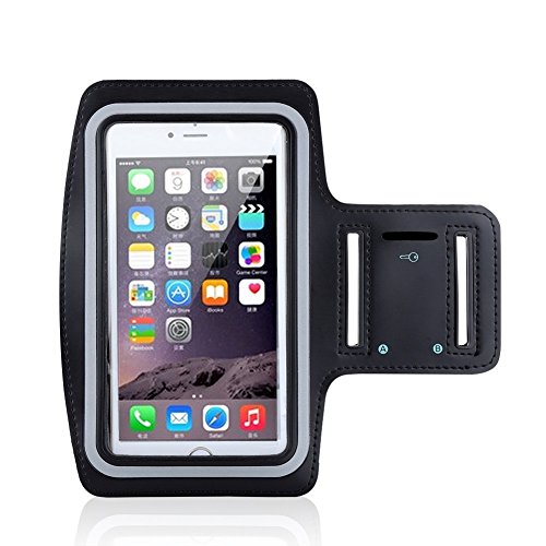 Mabox iPhone6 Armband, Sports Gym Bike Cycle Jogging Armband with Dual Arm-Size Slots and Key Pocket Custom Made for iPhone 6 (4.7)(Black)