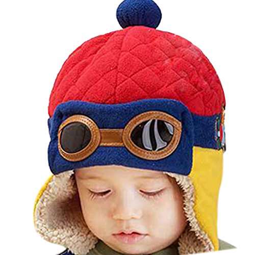 PanDaDa Baby Boys Hats Winter Warm Cap Hat Beanie Pilot Aviator Crochet Earflap