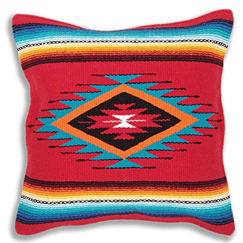Serape Throw Pillow Cover, 18 X 18, Hand Woven in Southwest and Native American Styles.