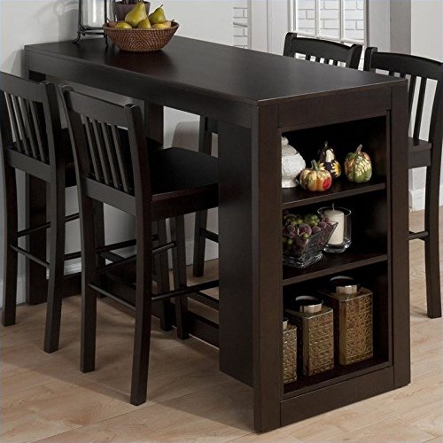 Jofran 810-48 Maryland Merlot Counter Height Table with 3 Shelves for Storage