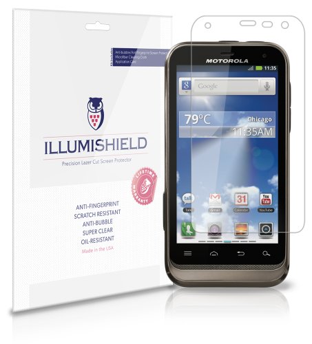 iLLumiShield - Motorola Defy XT Screen Protector Japanese Ultra Clear HD Film with Anti-Bubble and Anti-Fingerprint - High Quality (Invisible) LCD Shield - Lifetime Replacement Warranty - [3-Pack]