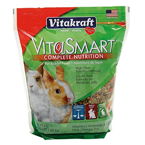 Vitakraft VitaSmart Pet Rabbit Food - High Fiber Timothy Formula, 4 lb.