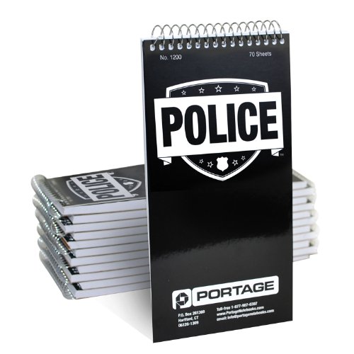 Portage POLICE Notebook | 4 X 8 | Narrow Ruled (12 Pack)