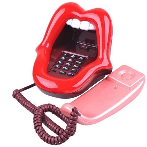 Sexy Lips Tongue Retro Style Novelty Corded Landline Phone Gift