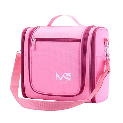 MelodySusie® Hanging Toiletry Bag / Travel Bag - A Great Choice of Big Size Waterproof Toiletry Bag for Outdoor Activities (Peachy Pink)
