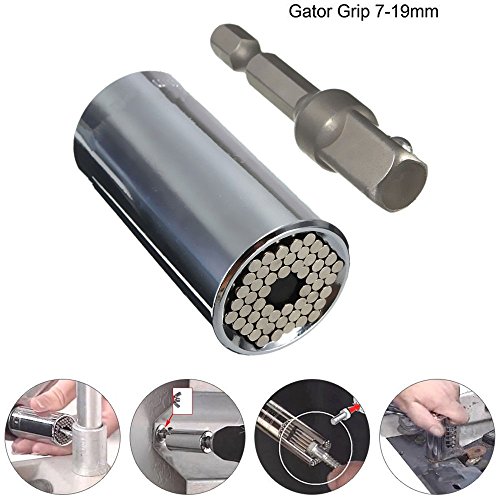 MyArmor Universal Gator Socket Adapter Grip with Power Drill Adapter Tool (7-19mm)