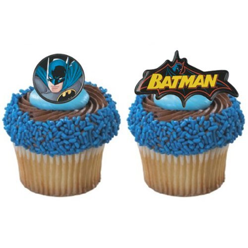 Batman Cupcake Rings - 12 count