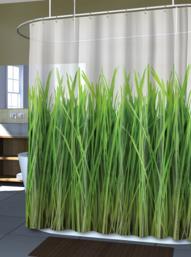 Splash Home EVA Shower Curtain, 70 by 72-Inch, Grass Green
