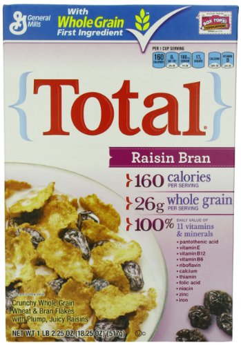Total Raisin Bran Cereal, 18.25-Ounce Box (Pack of 6)